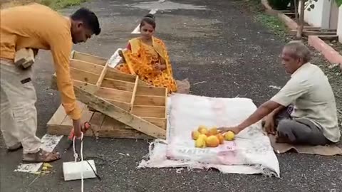 Wood making fruit cart