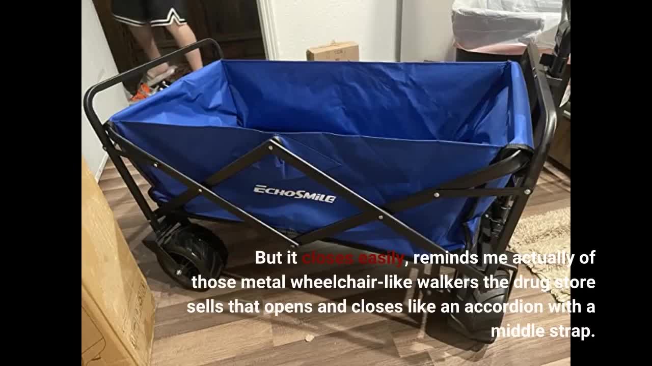 EchoSmile Heavy Duty 220 Lbs Capacity Collapsible Wagon-Overview