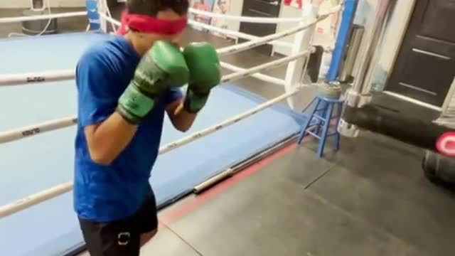 While blindfolded
