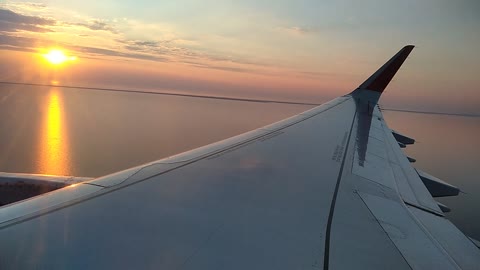 Sunrise from airplane