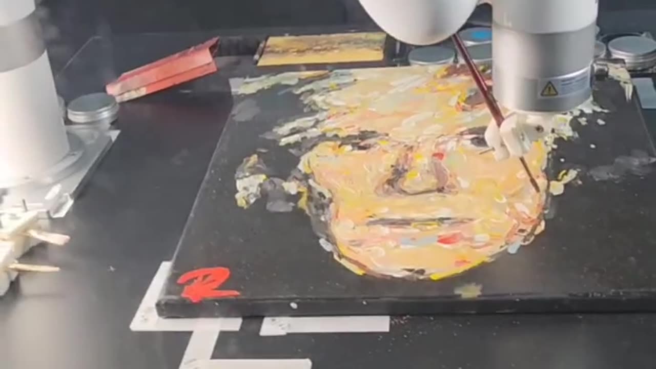 @robohood.inc making paintings with AI Robots in Miami