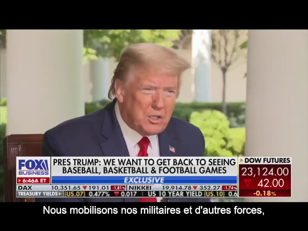 Trump : Les militaires sont mobilisés pour distribuer un vaccin contre le coronavirus dès qu'il sera prêt (VOST)