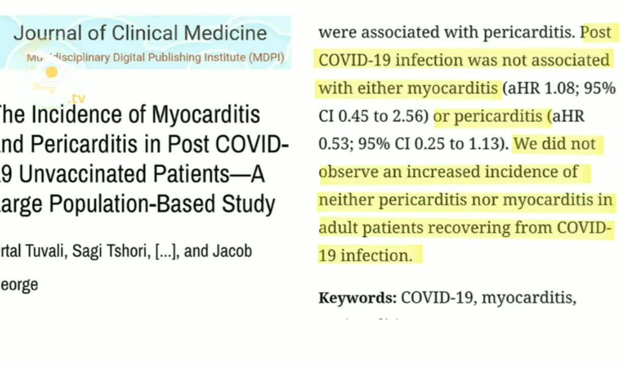 STUDIO: il COVID non è associato a un aumento nè di miocarditi nè di pericarditi