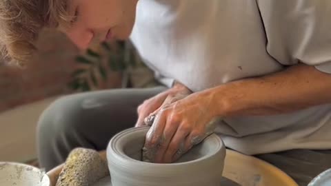 Two clay bodies, one vase #pottery #asmr #satisfying