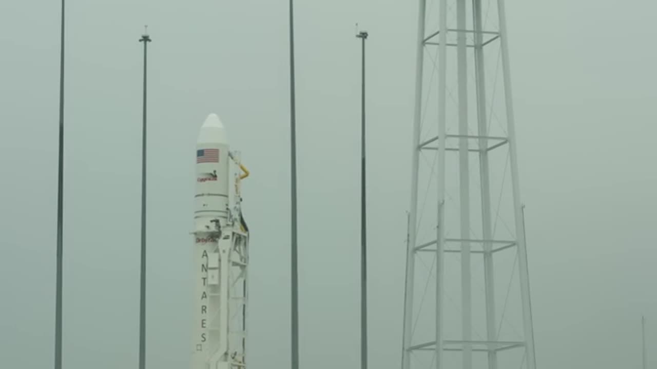 Antares Rocket Raised on launch pad