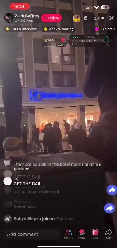 Holiday Inn Express, rumored to be housing migrants, has been set ablaze during protests in Ireland,