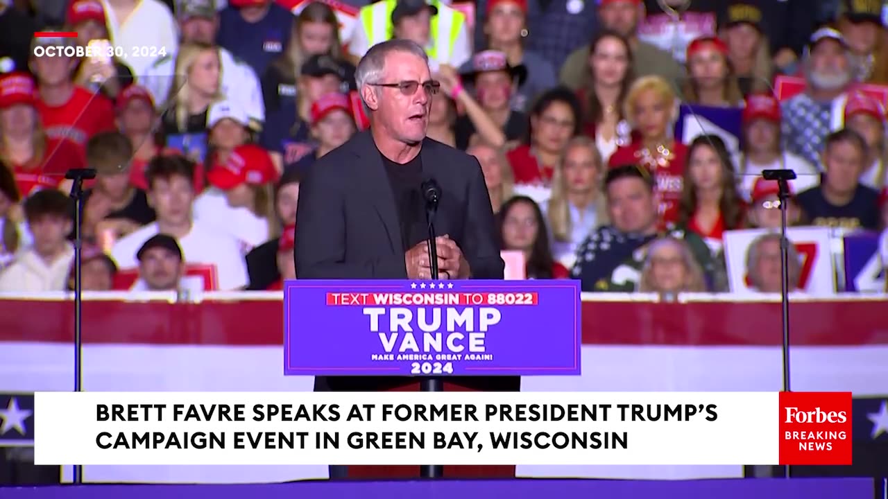 Brett Favre At Trump Wisconsin Rally - October 30, 2024