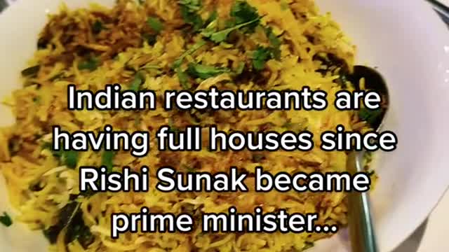 Indian restaurants are having full houses since Rishi Sunak became prime minister...