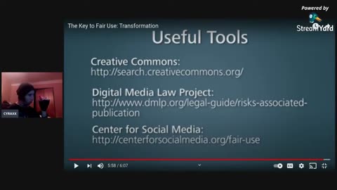[Cyraxx Youtube 2021-4-6] EXPLAINING How the Fair Use Art Law Works