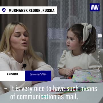Wife and daughter sending a letter to the soldier