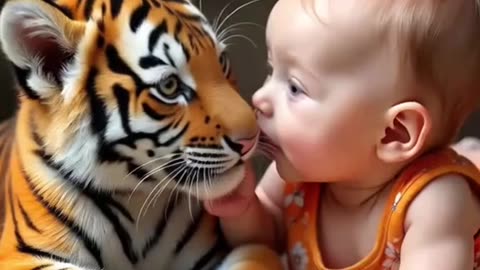 Bebês com os animais lindos e fofos 🥹️