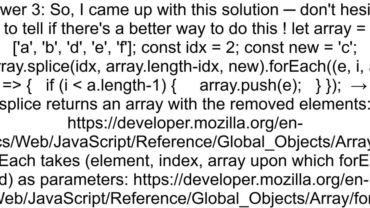 Insert an element at index and shift the tail of an array in Javascript