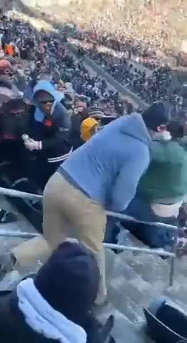 Packers fan gets tossed down the stairs at the Bears vs. Eagles game