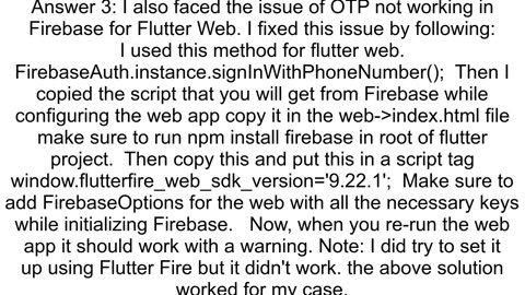 Firebase Phone Authorization Flutter Web