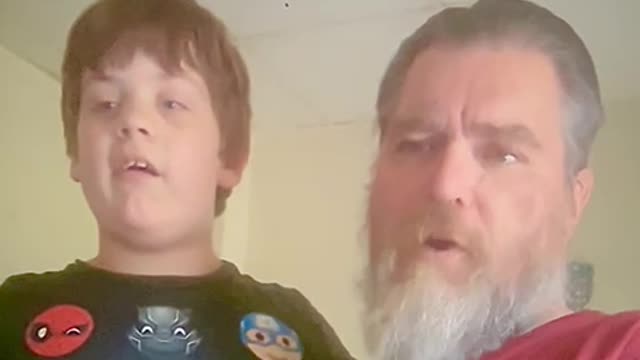CHASE + Dad, singing “PIANO CAT 🐈⬛”