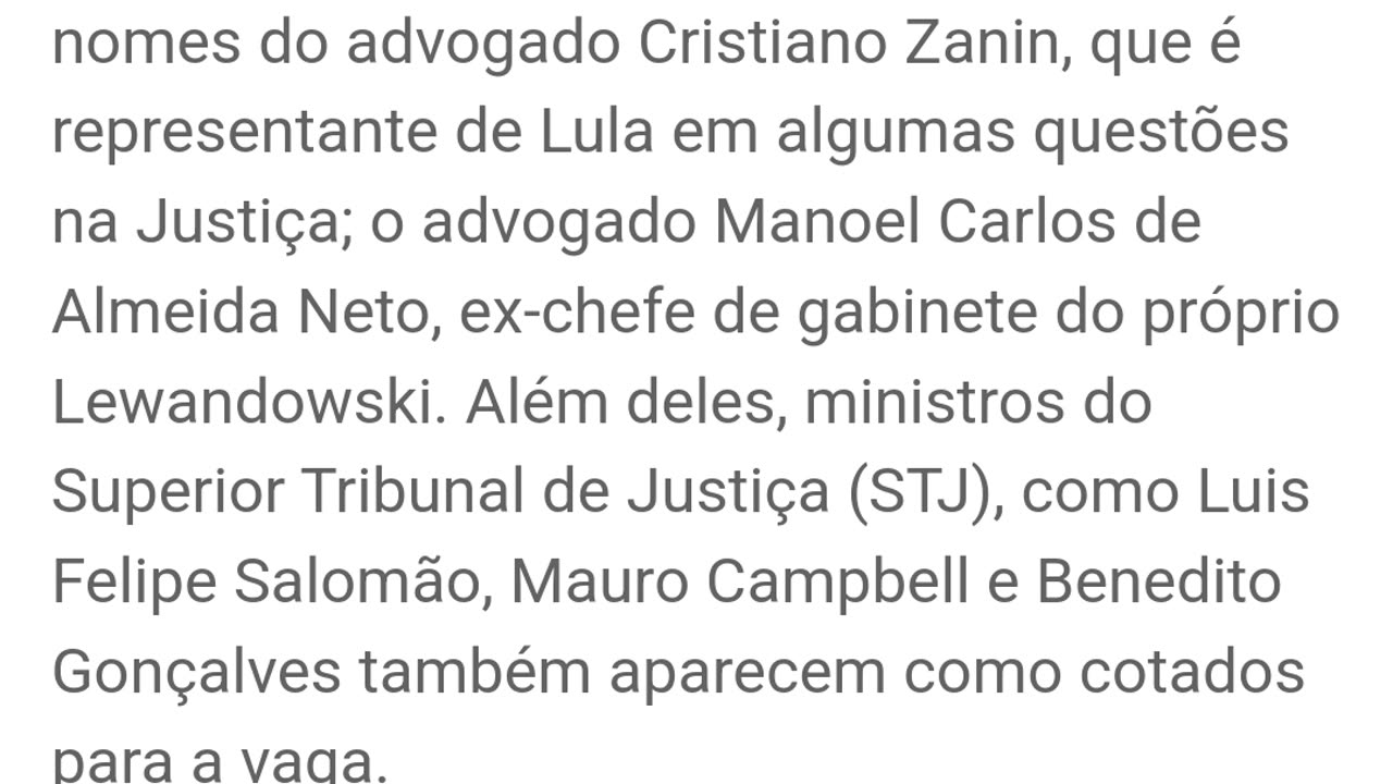 Zanin pode assumir STF, para surpresa de zero pessoas.