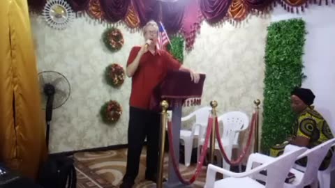 Missionary Johnny Rice at Rock Revival Church , Liberia, Pastor Marthaline