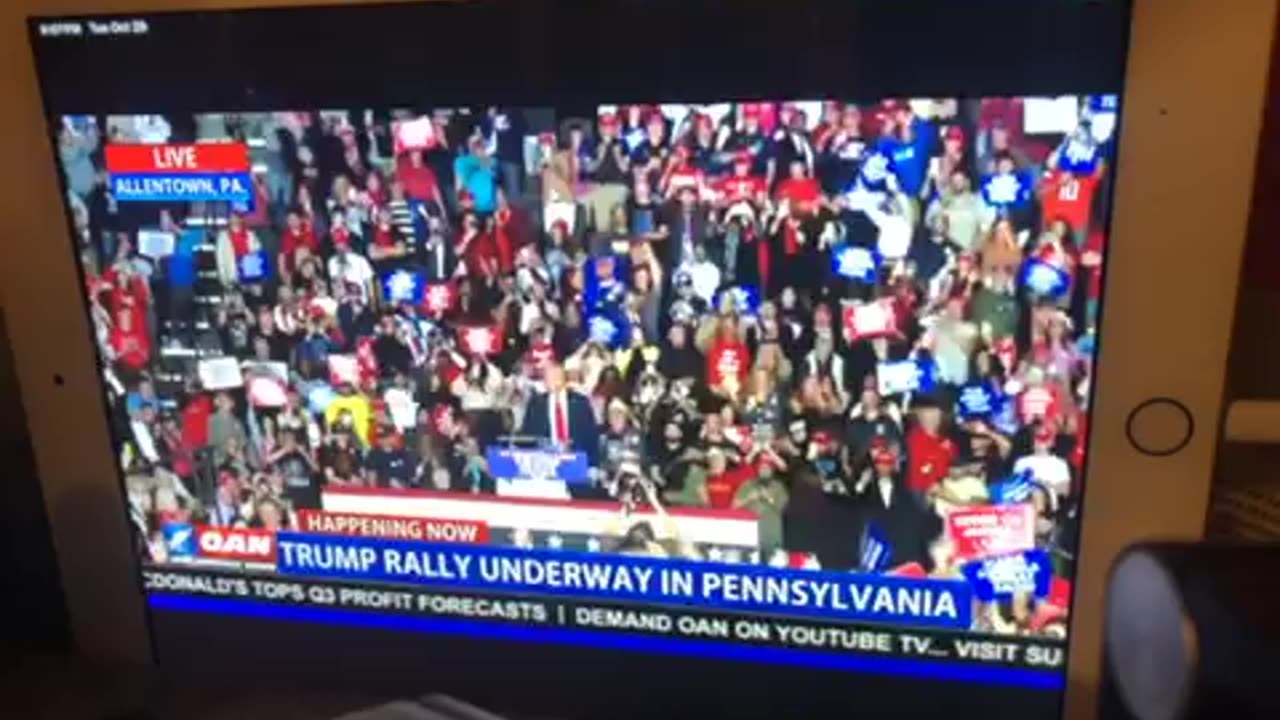 🦅 OANN Allentown Pennsylvania president Donald j trump rally ends Tuesday 09:17 pm