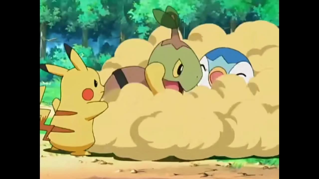 Turtwig, Piplup and Pikachu