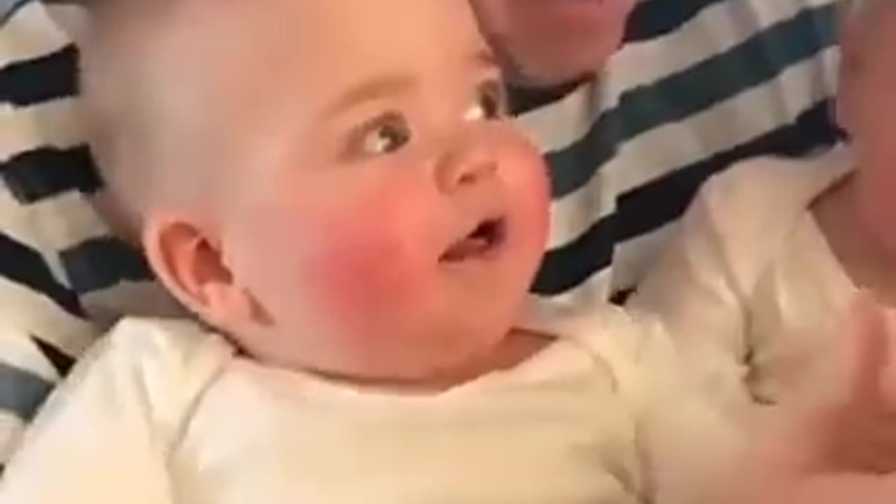 Cute baby laughter