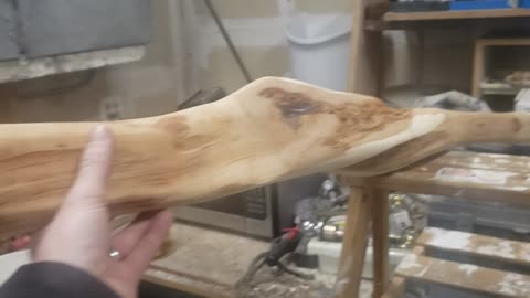 Diamomd willow debut in the woodshop. This is an unfinished piece of art.
