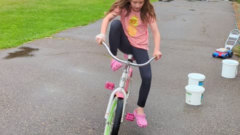 Lily learned to ride a bike on her own!