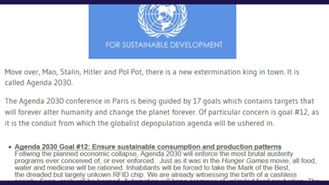 Agenda 2030's Goal, Exterminate 6 Billion People