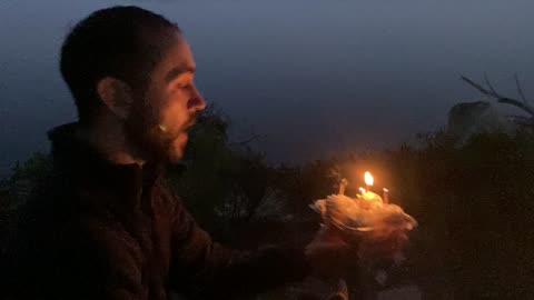 Aarons birthday cake at the campsite