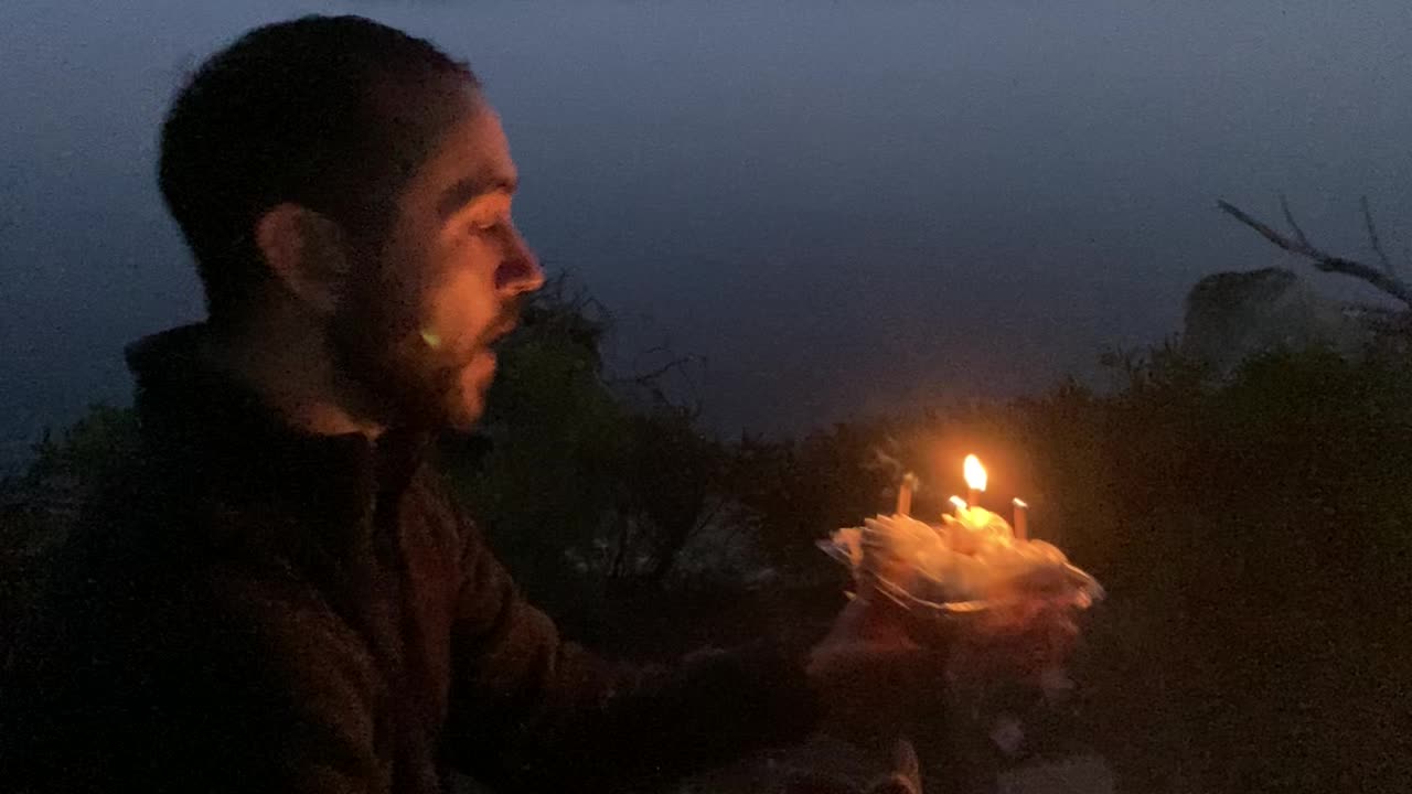 Aarons birthday cake at the campsite