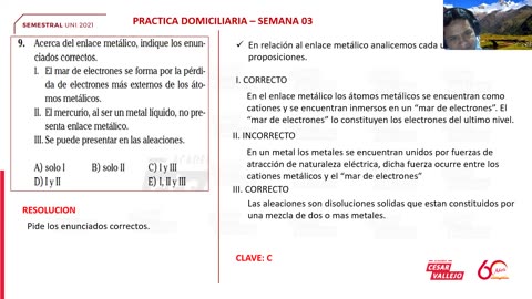 SEMESTRAL VALLEJO 2021 | Semana 04 | Química