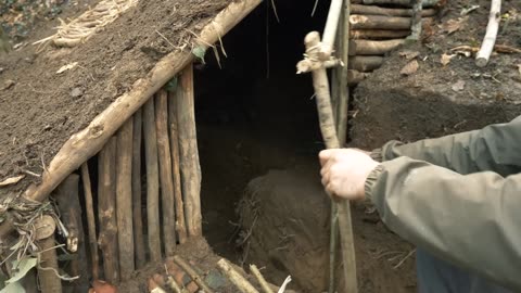 building shelter in the woods