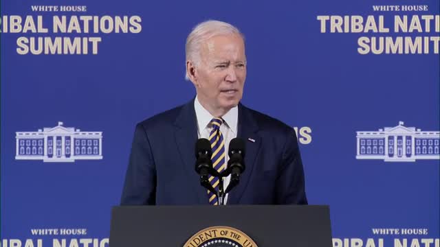 President Biden and VP Kamala Harris deliver remarks at the White House Tribal Nations Summit