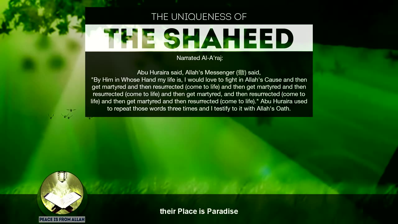 The uniqueness of shaheed
