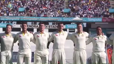 Pm modi and pm abanese national anthem at narendra modi statdium at ind vs aus odi