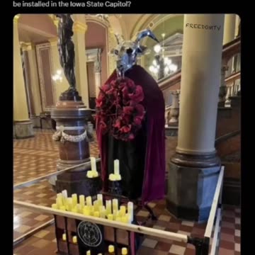 Satanic statue inside Iowa state capitol, another capitol you pay for.