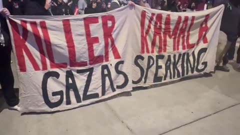 Left wingers protest Kamala Harris as "Killer Kamala"