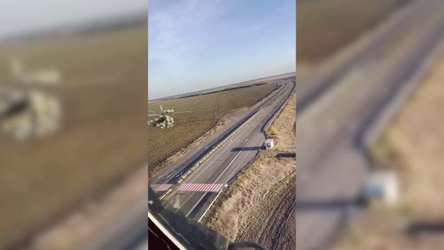 Ukrainian Attack Helicopters Fly Low And Fire Missiles At Russian Forces