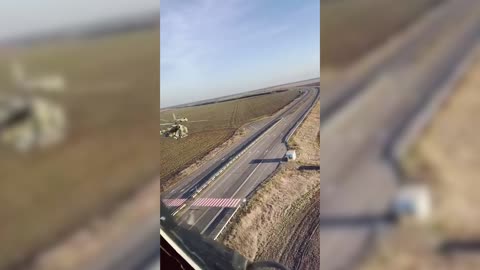 Ukrainian Attack Helicopters Fly Low And Fire Missiles At Russian Forces