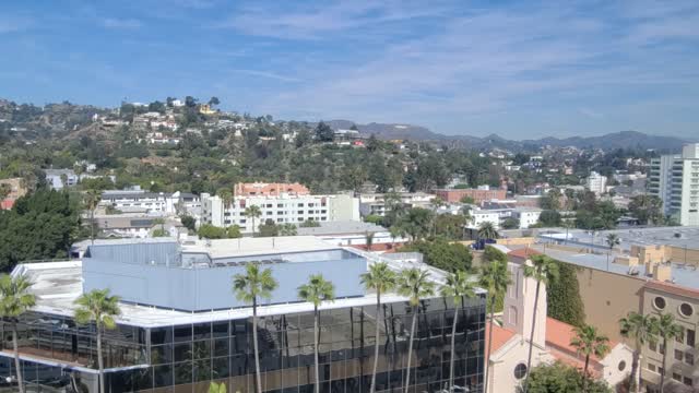 IN THE GREEN ROOM OFFICE: Early March high above the WALK OF FAME
