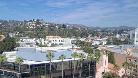 IN THE GREEN ROOM OFFICE: Early March high above the WALK OF FAME