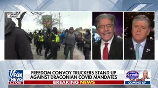 Sean Hannity grills Geraldo Rivera after he called the Canadian freedom truckers "thuggish":