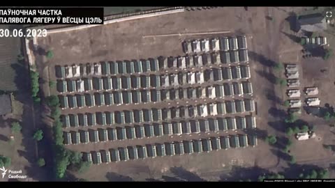 Satellite imagery from June 30 (today), presumably one of the three Wagner Group bases in Belarus.