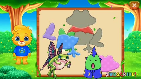 Very beautiful colouring picture in puzzle🐸🐸🐸
