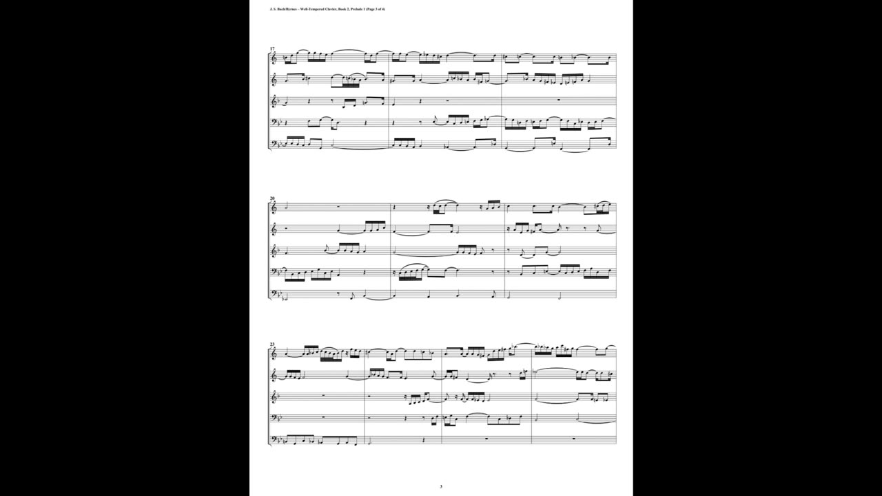 J.S. Bach - Well-Tempered Clavier: Part 2 - Prelude 01 (Brass Quintet)