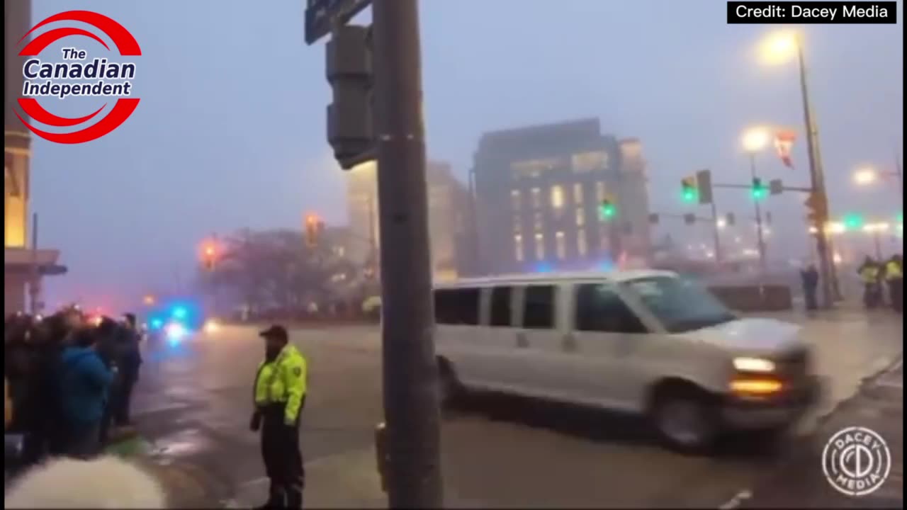 82 vehicle motorcade transports Biden and Trudeau to Parliament