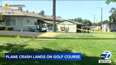 Plane crash lands on NorCal golf course, misses bystander | ABC7 News
