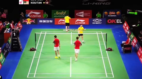 Powerful short | jun / yoch vs koo / tan badminton video!