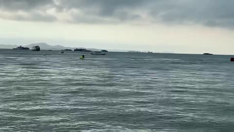 Just a Thursday afternoon in November on the beach in Pattaya Thailand.