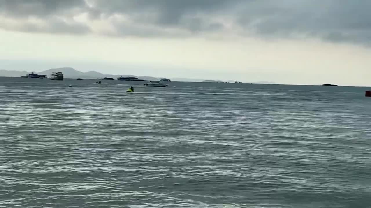 Just a Thursday afternoon in November on the beach in Pattaya Thailand.