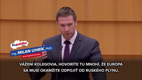 Vystoupení slovenského europoslance Milana Uhríka v EP - Za ruský plyn nemáme náhradu